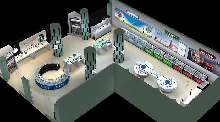 2016年最新、最熱手機(jī)店手機(jī)展示柜裝修設(shè)計(jì)案例效果圖