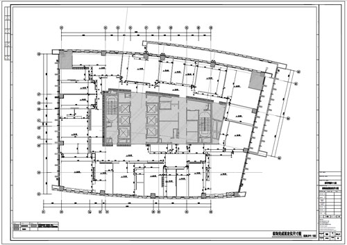 某寫字樓四十七層室內裝飾施工圖施工圖裝飾完成面定位尺寸圖