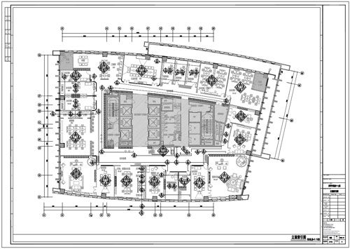 某寫字樓四十七層室內裝飾施工圖施工圖立面索引圖