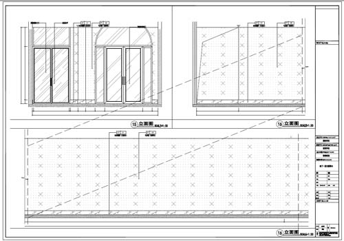 商場深化設(shè)計施工圖負(fù)一層立面圖15-16