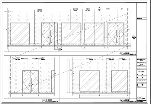 商場深化設(shè)計施工圖負(fù)一層立面圖17-18