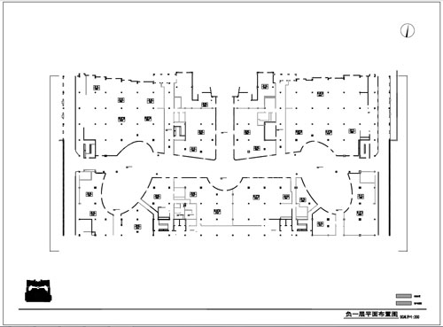 商場深化設(shè)計施工圖負(fù)一層平面布置圖