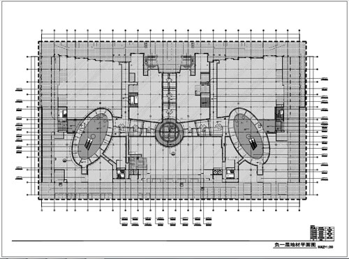 商場深化設(shè)計施工圖負(fù)一層地材平面圖