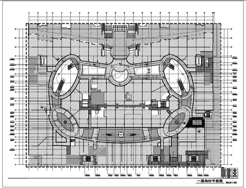 商場深化設(shè)計施工圖一層地材平面圖