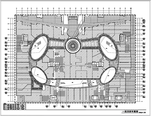 商場深化設(shè)計施工圖一層頂面布置圖