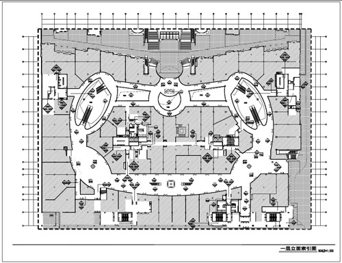 商場深化設(shè)計施工圖一層立面索引圖