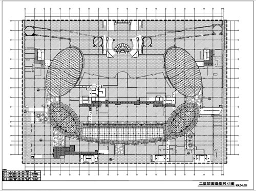 商場深化設(shè)計施工圖二層頂面造型尺寸圖