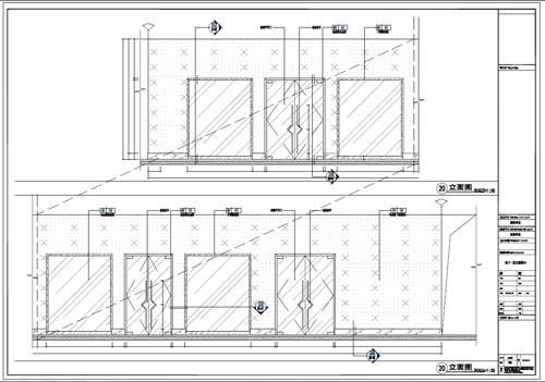 商場深化設(shè)計施工圖負(fù)一層立面圖20-21