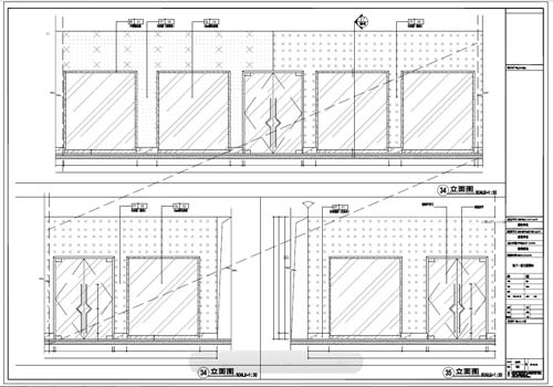 商場深化設(shè)計施工圖負(fù)一層立面圖34-35